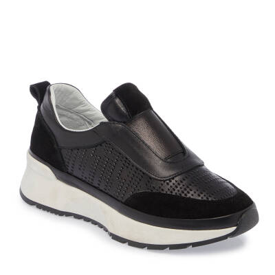  Siyah Deri Kadın Sneaker - K24I1AY67354-A23 