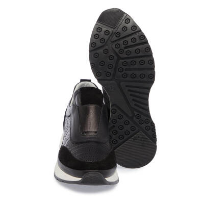  Siyah Deri Kadın Sneaker - K24I1AY67354-A23 - 4