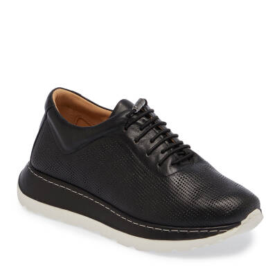  Siyah Deri Kadın Sneaker - K24I1AY67360-A23 