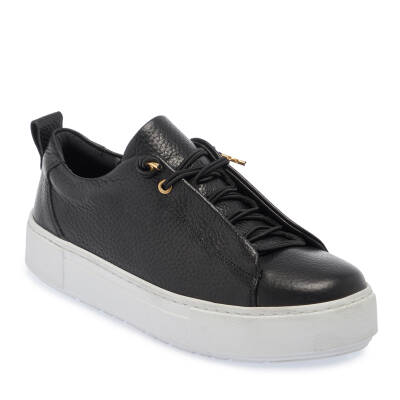 Siyah Deri Kadın Sneaker - K24I1AY67449-A41 