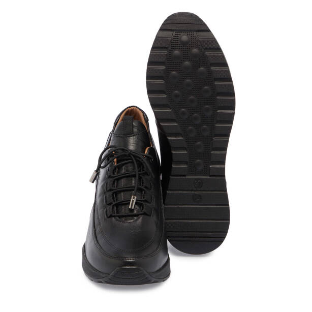 Siyah Deri Kadın Sneaker - K24S1AY67512-A23 - 4