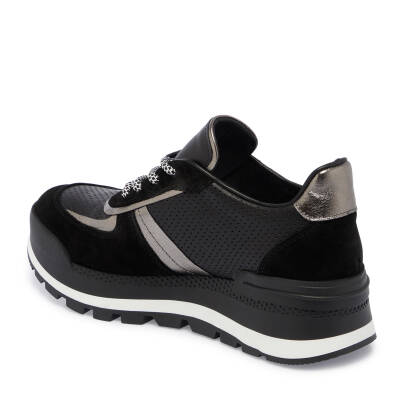  Siyah Deri Kadın Sneaker - K24S1AY67521-A23 - 2