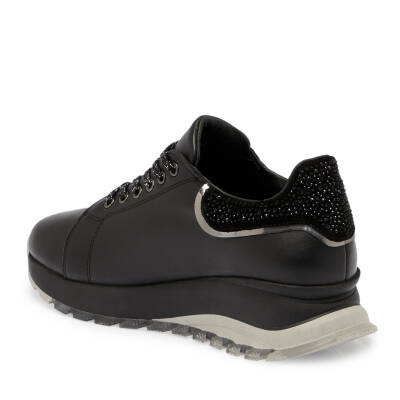 Siyah Deri Kadın Sneaker - K24S1AY67534-A23 - 2