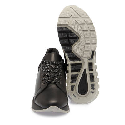 Siyah Deri Kadın Sneaker - K24S1AY67534-A23 - 4
