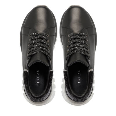 Siyah Deri Kadın Sneaker - K24S1AY67534-A23 - 5