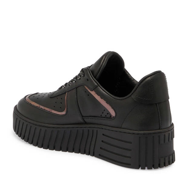 Siyah Deri Kadın Sneaker - K24S1AY67535-A23 - 2