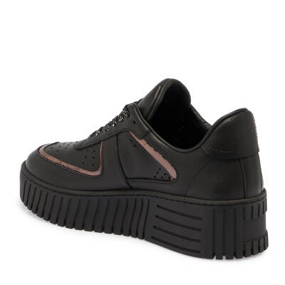 Siyah Deri Kadın Sneaker - K24S1AY67535-A23 - 2