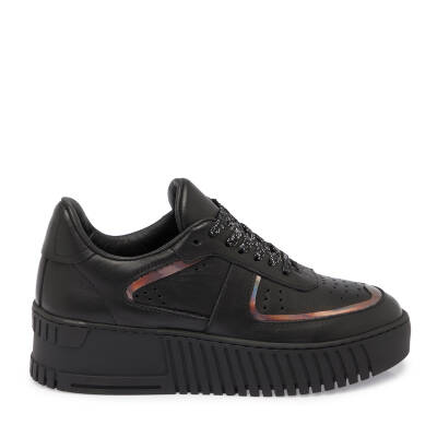 Siyah Deri Kadın Sneaker - K24S1AY67535-A23 - 3