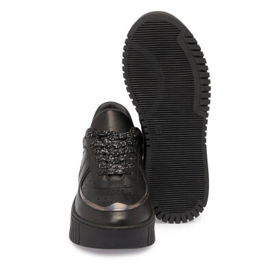 Siyah Deri Kadın Sneaker - K24S1AY67535-A23 - 4