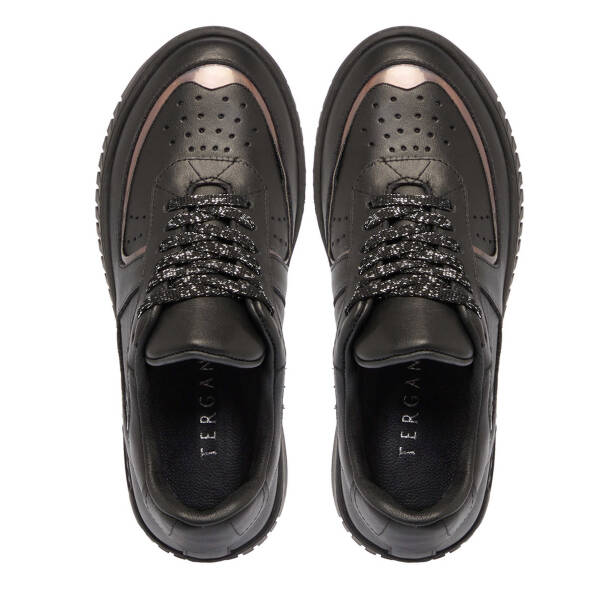 Siyah Deri Kadın Sneaker - K24S1AY67535-A23 - 5