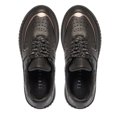 Siyah Deri Kadın Sneaker - K24S1AY67535-A23 - 5