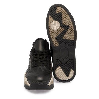 Siyah Deri Kadın Sneaker - K24S1AY67536-A01 - 4