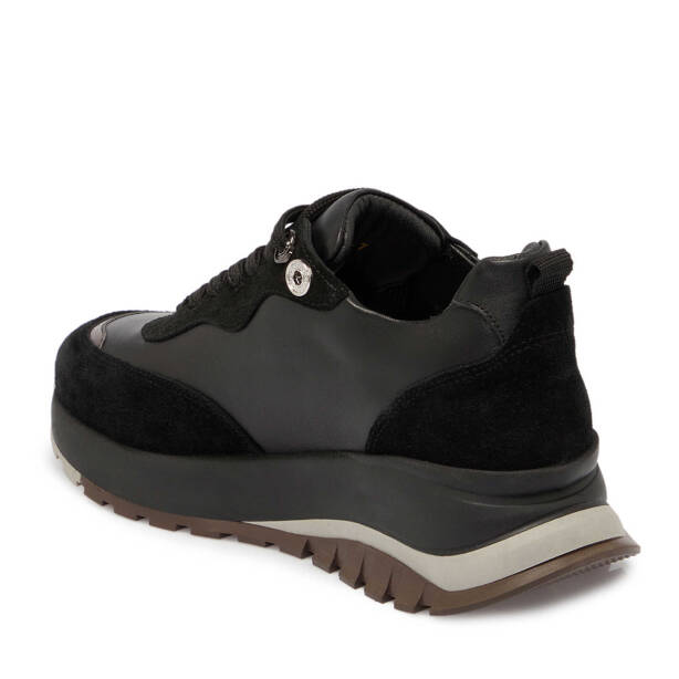 Siyah Deri Kadın Sneaker - K24S1AY67537-A23 - 2