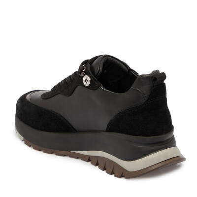 Siyah Deri Kadın Sneaker - K24S1AY67537-A23 - 2