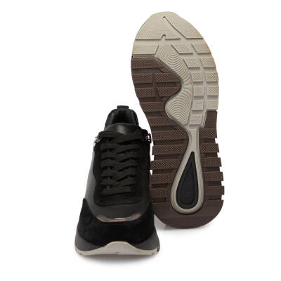 Siyah Deri Kadın Sneaker - K24S1AY67537-A23 - 4