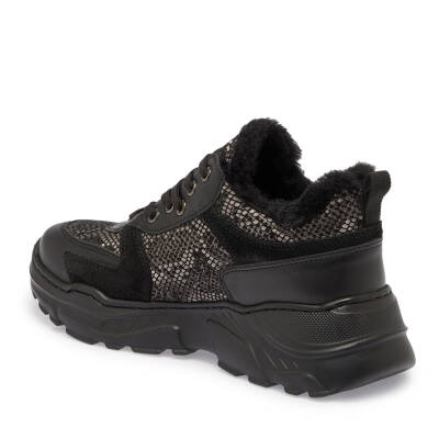 Siyah Deri Kadın Sneaker - K24S1AY67538-A23 - 2
