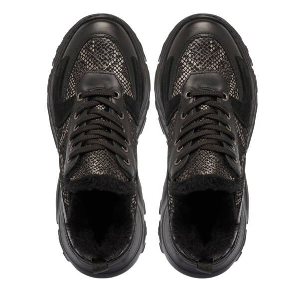 Siyah Deri Kadın Sneaker - K24S1AY67538-A23 - 5