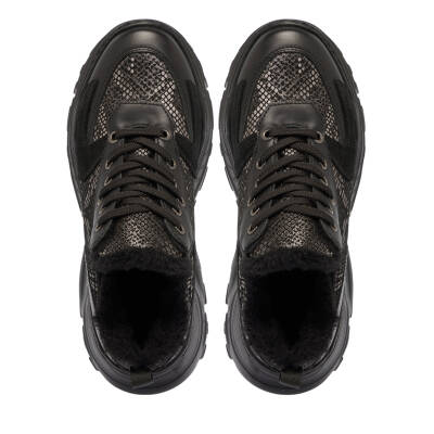 Siyah Deri Kadın Sneaker - K24S1AY67538-A23 - 5