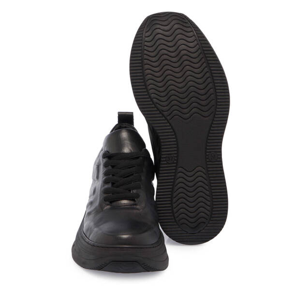 Siyah Deri Kadın Sneaker - K24S1AY67552-A23 - 4