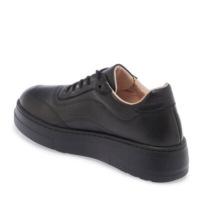 Siyah Deri Kadın Sneaker - K24S1AY67554-A23 - 2