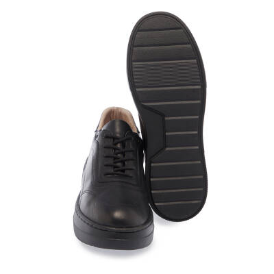 Siyah Deri Kadın Sneaker - K24S1AY67554-A23 - 4