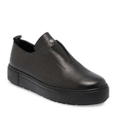Siyah Deri Kadın Sneaker - K24S1AY67574-A23 