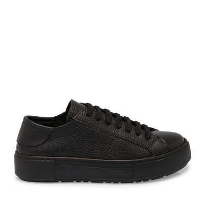 Siyah Deri Kadın Sneaker - K24S1AY67575-A41 - 3