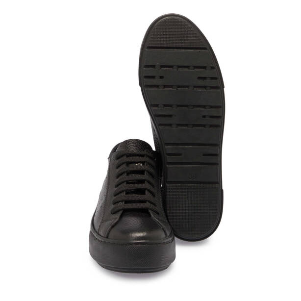 Siyah Deri Kadın Sneaker - K24S1AY67575-A41 - 4