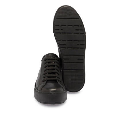 Siyah Deri Kadın Sneaker - K24S1AY67575-A41 - 4