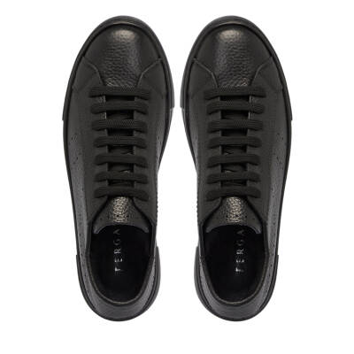 Siyah Deri Kadın Sneaker - K24S1AY67575-A41 - 5
