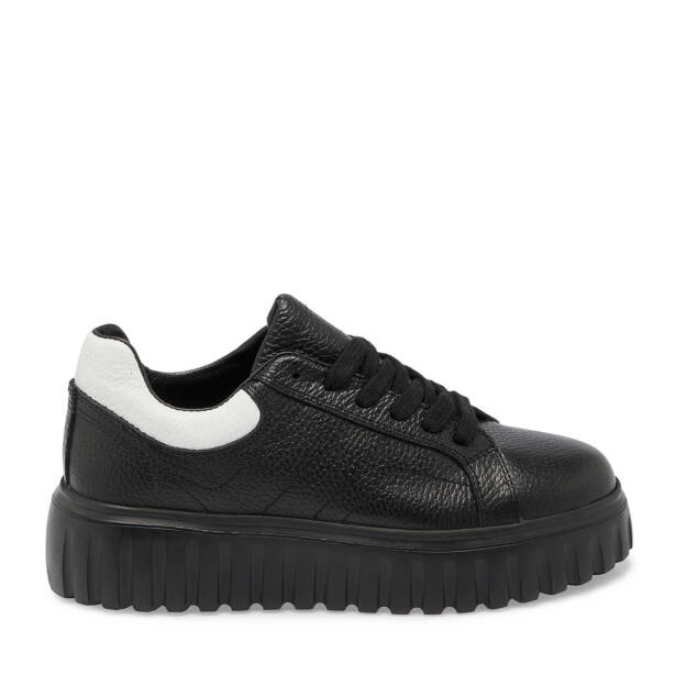 Siyah Deri Kadın Sneaker - K24S1AY67595-A41 - 3
