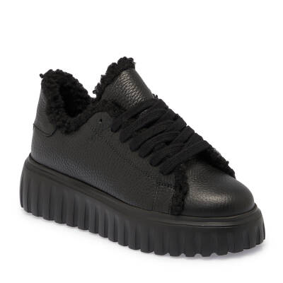 Siyah Deri Kadın Sneaker - K24S1AY67596-A41 - 1