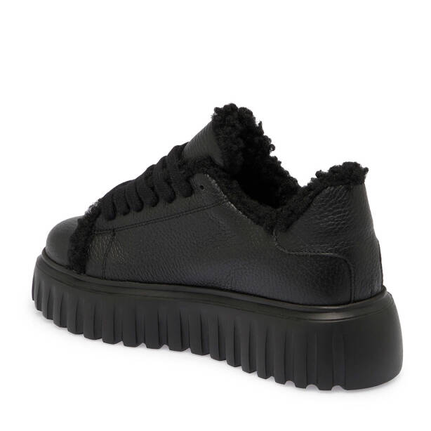 Siyah Deri Kadın Sneaker - K24S1AY67596-A41 - 2