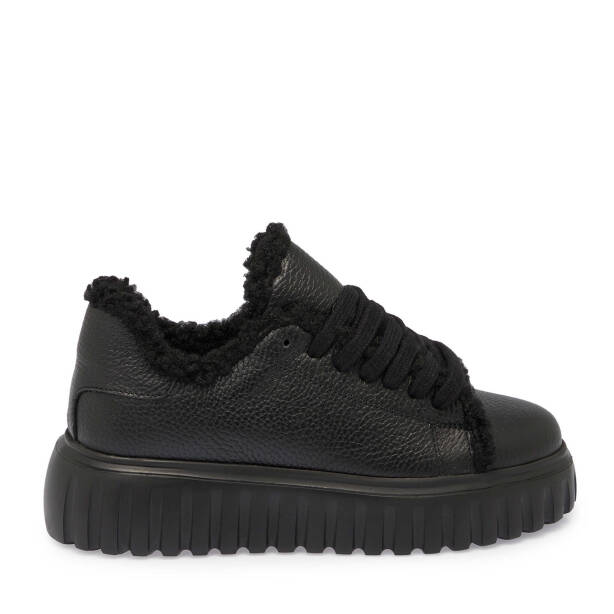 Siyah Deri Kadın Sneaker - K24S1AY67596-A41 - 3
