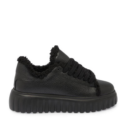 Siyah Deri Kadın Sneaker - K24S1AY67596-A41 - 3