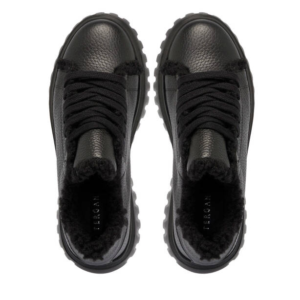 Siyah Deri Kadın Sneaker - K24S1AY67596-A41 - 5