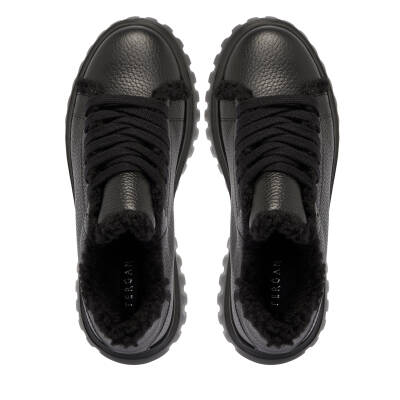 Siyah Deri Kadın Sneaker - K24S1AY67596-A41 - 5
