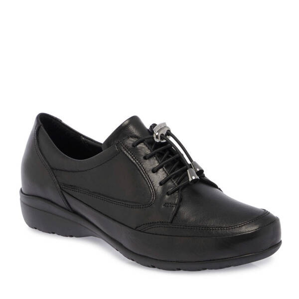 Siyah Deri Kadın Sneaker - K24S1AY67626-A23 - 1