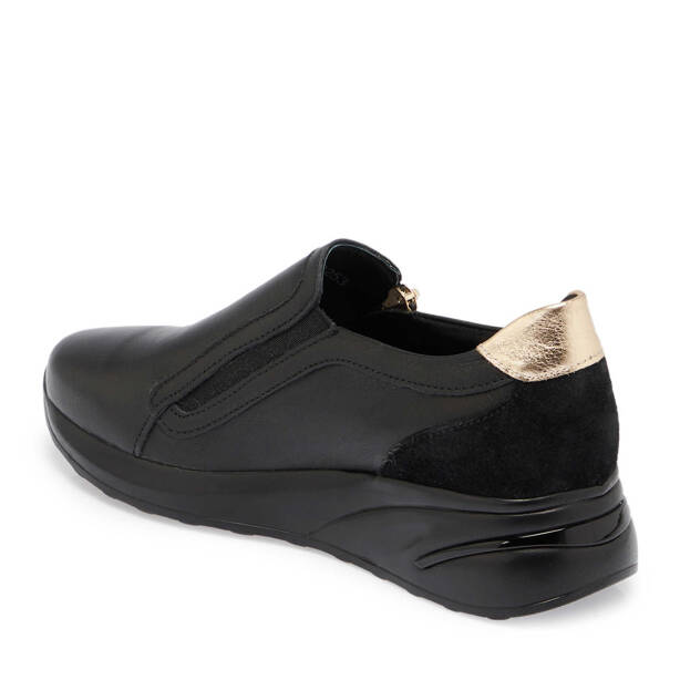 Siyah Hakiki Deri Kadın Sneaker - K24S1AY67722-A23 - 3