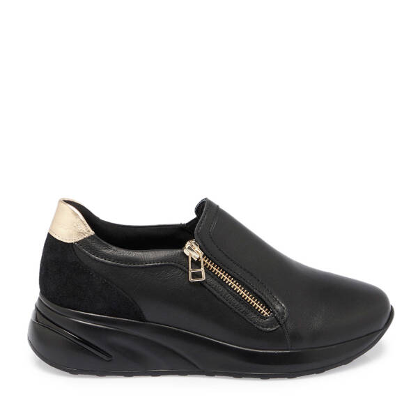Siyah Hakiki Deri Kadın Sneaker - K24S1AY67722-A23 - 1