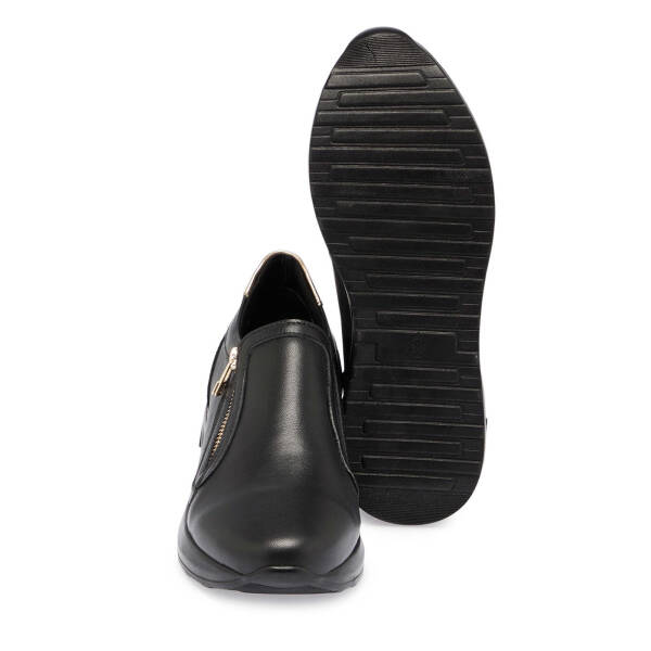Siyah Hakiki Deri Kadın Sneaker - K24S1AY67722-A23 - 4