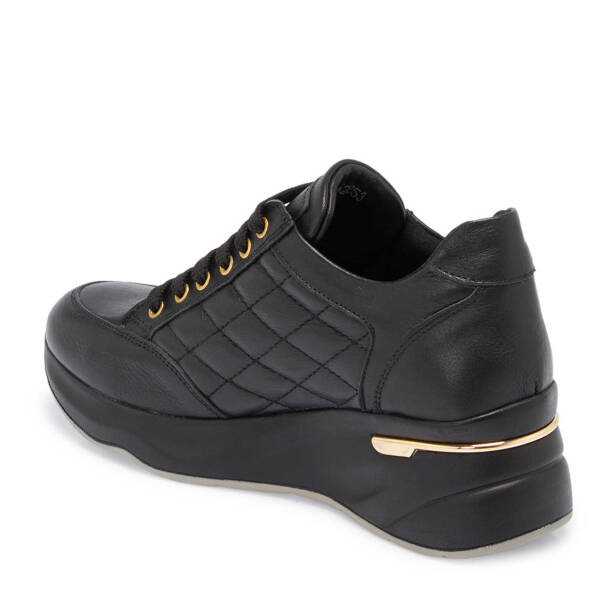 Siyah Deri Kadın Sneaker - K24S1AY67723-A23 - Tergan