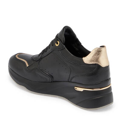 Siyah Deri Kadın Sneaker - K24S1AY67724-A23 - 2