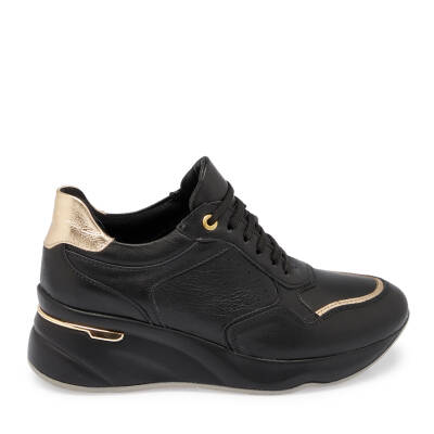 Siyah Deri Kadın Sneaker - K24S1AY67724-A23 - 3