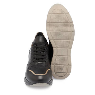 Siyah Deri Kadın Sneaker - K24S1AY67724-A23 - 4
