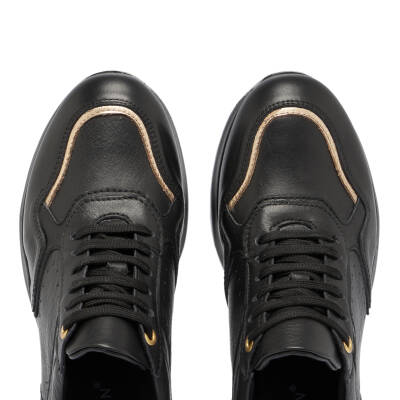 Siyah Deri Kadın Sneaker - K24S1AY67724-A23 - 5