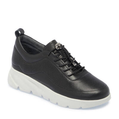 Siyah Deri Kadın Sneaker - K25I1AY67822-A23 