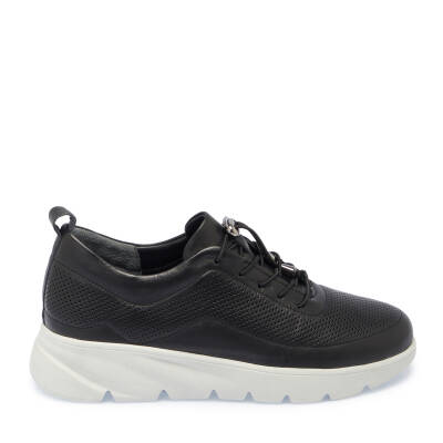 Siyah Deri Kadın Sneaker - K25I1AY67822-A23 - 3
