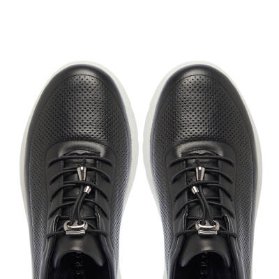 Siyah Deri Kadın Sneaker - K25I1AY67822-A23 - 5