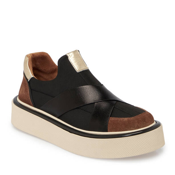 Siyah Hakiki Deri Kadın Sneaker - K25I1AY67876-J5Z - 2